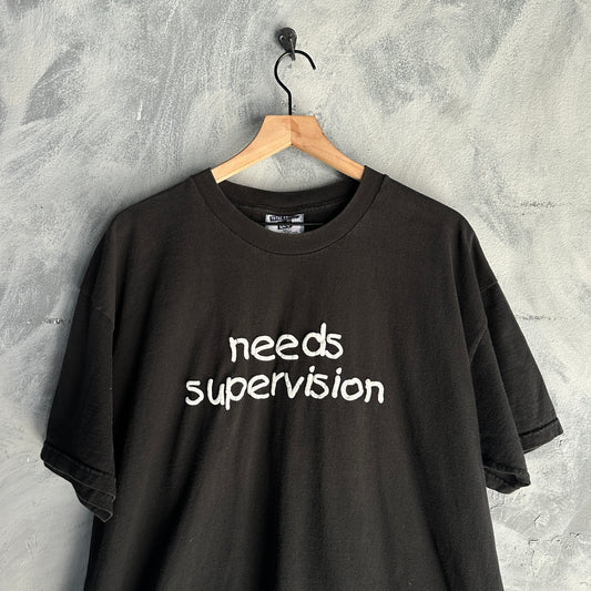 Camisa Vintage Needs Supervision De Hombre