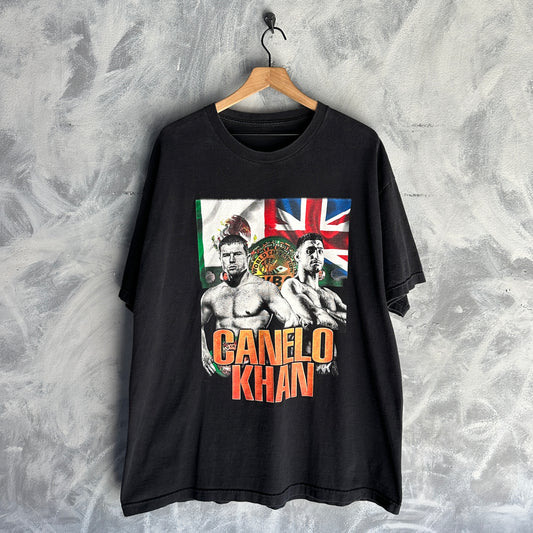 Camisa Vintage De Canelo VS KHAN De Hombre Color Negro Boxeo