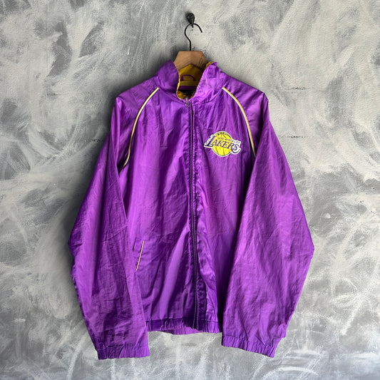 Chamarra Rompevientos Vintage De Los Angeles Lakers De Hombre Talla L Color Morado
