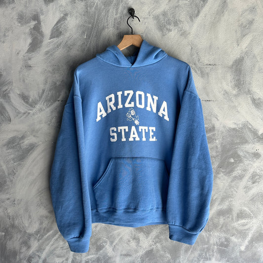 Hoodie Vintage Russell Athletic De Hombre Talla L Color Azul Arizona State Universitario