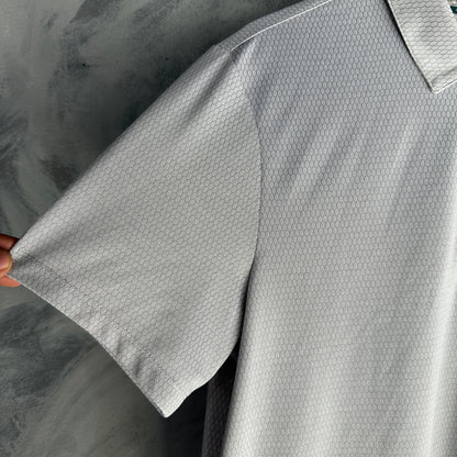 Camisa Polo Perry Ellis 1/4 Ziper De Hombre Talla M Color Gris Tela de GImnasio