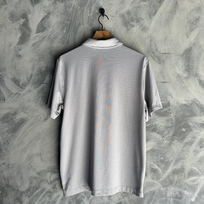 Camisa Polo Perry Ellis 1/4 Ziper De Hombre Talla M Color Gris Tela de GImnasio