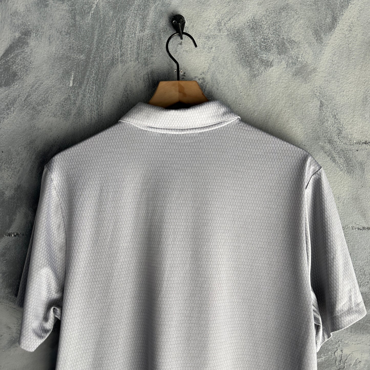 Camisa Polo Perry Ellis 1/4 Ziper De Hombre Talla M Color Gris Tela de GImnasio