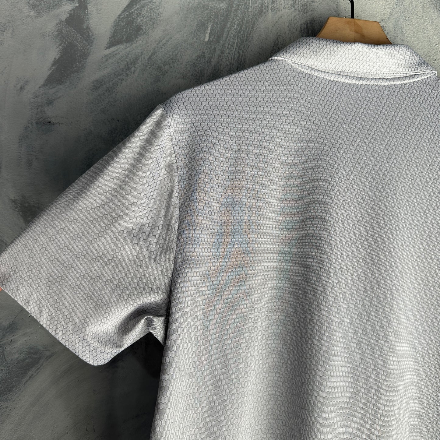 Camisa Polo Perry Ellis 1/4 Ziper De Hombre Talla M Color Gris Tela de GImnasio