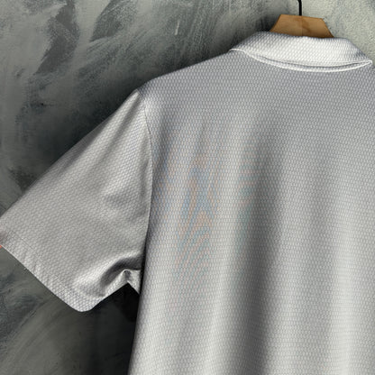 Camisa Polo Perry Ellis 1/4 Ziper De Hombre Talla M Color Gris Tela de GImnasio