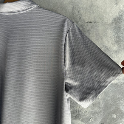 Camisa Polo Perry Ellis 1/4 Ziper De Hombre Talla M Color Gris Tela de GImnasio