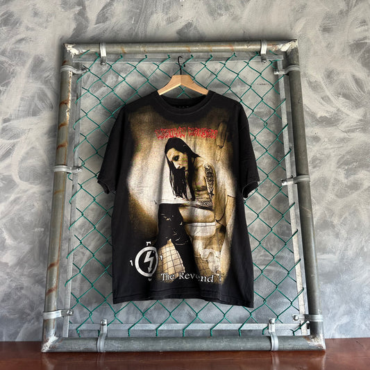 Camisa De Marlyn Manson De Hombre Talla XL Color Negra Con Bordado Y Print Grande Rock And Death