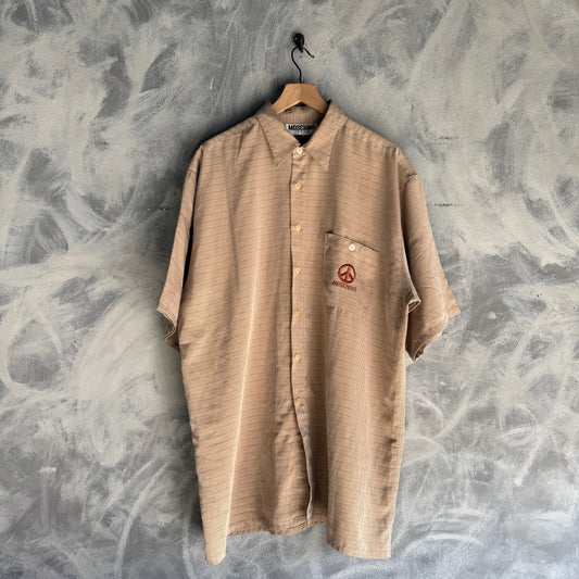 Camisa De Lujo MOSCHINO Jeans De Hombre Color Beige Manga Corta