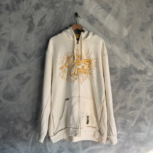 Hoodie Vintage Y2K Ecko Unltd De Hombre Con Dorado Zip Up