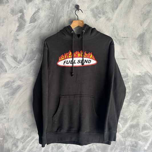 Sueter Hoodie Skater Full Send De Hombre Flamas