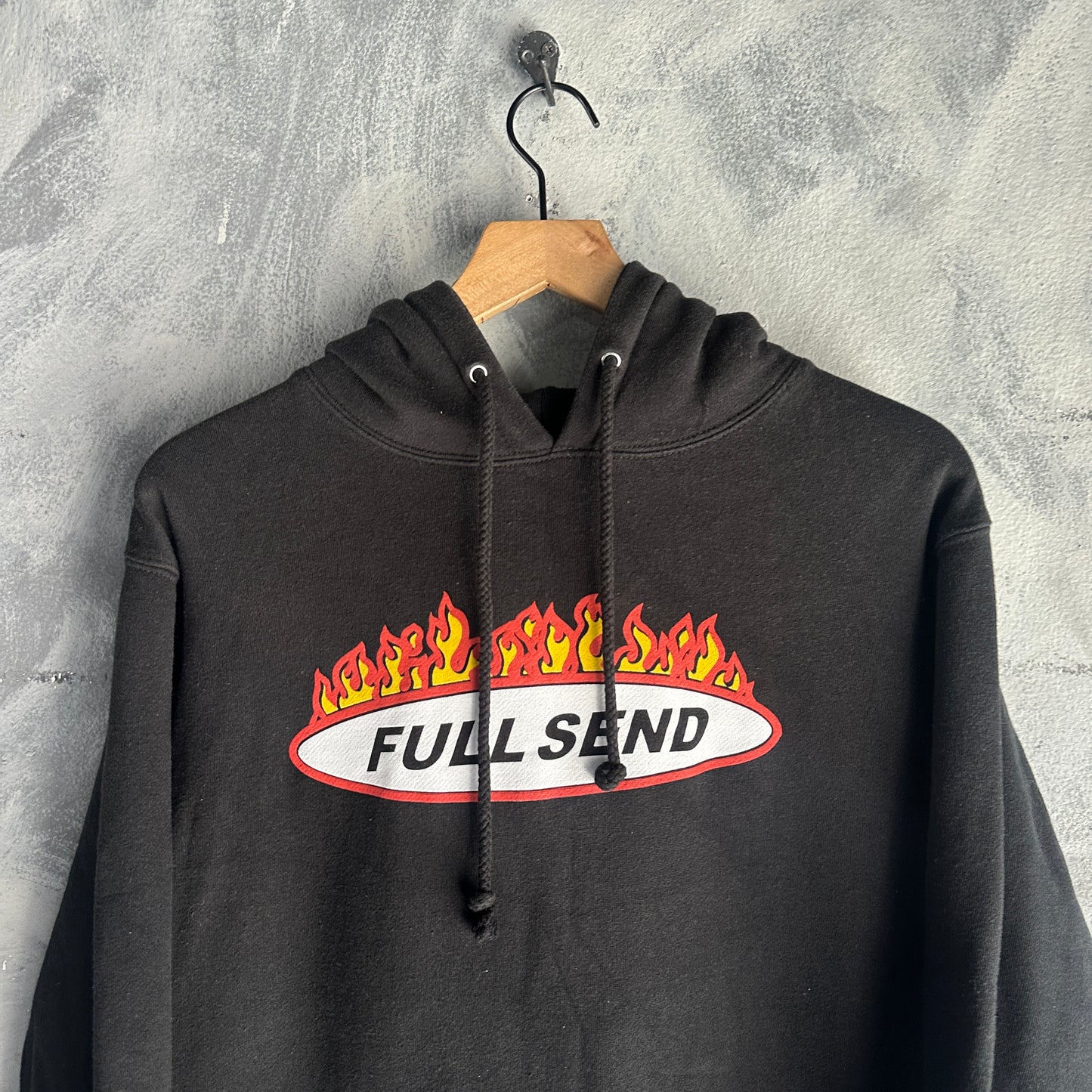Sueter Hoodie Skater Full Send De Hombre Flamas