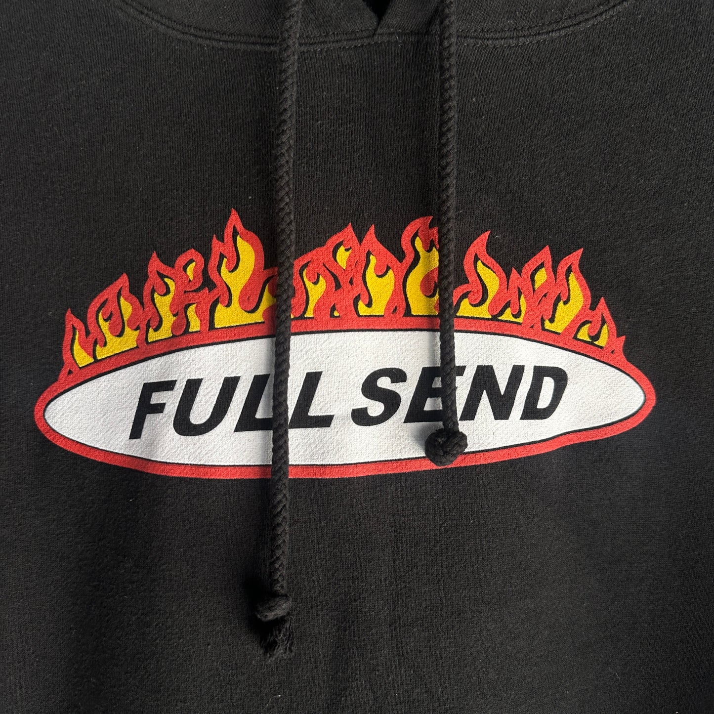 Sueter Hoodie Skater Full Send De Hombre Flamas
