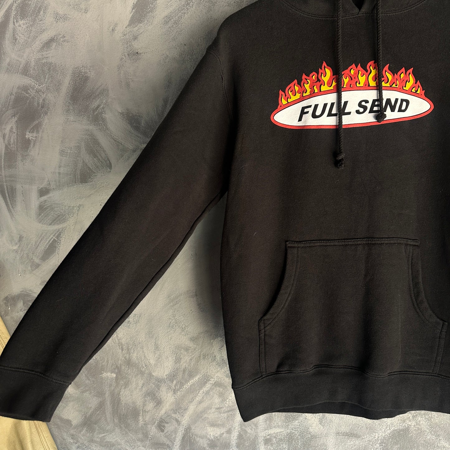 Sueter Hoodie Skater Full Send De Hombre Flamas