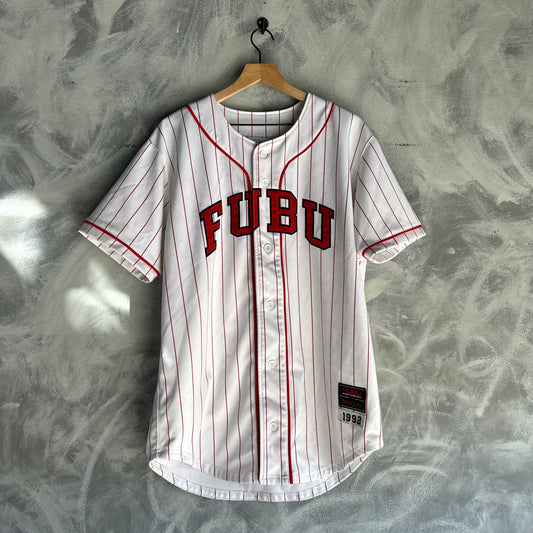 Jersey Fubu De Hombre Talla L Color Blanco De Beisbol Vintage MItchell And Ness