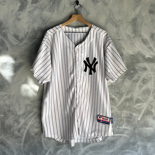 Jersey Vintage De Derek Jeter De New York Yankees Majestic De Hombre Talla 54 XL Color Blanco