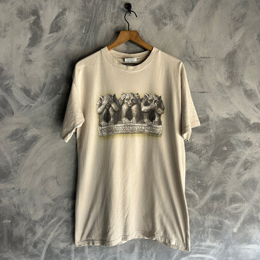 Camisa Vintage De Gargolas De Hombre Three wise monkeys