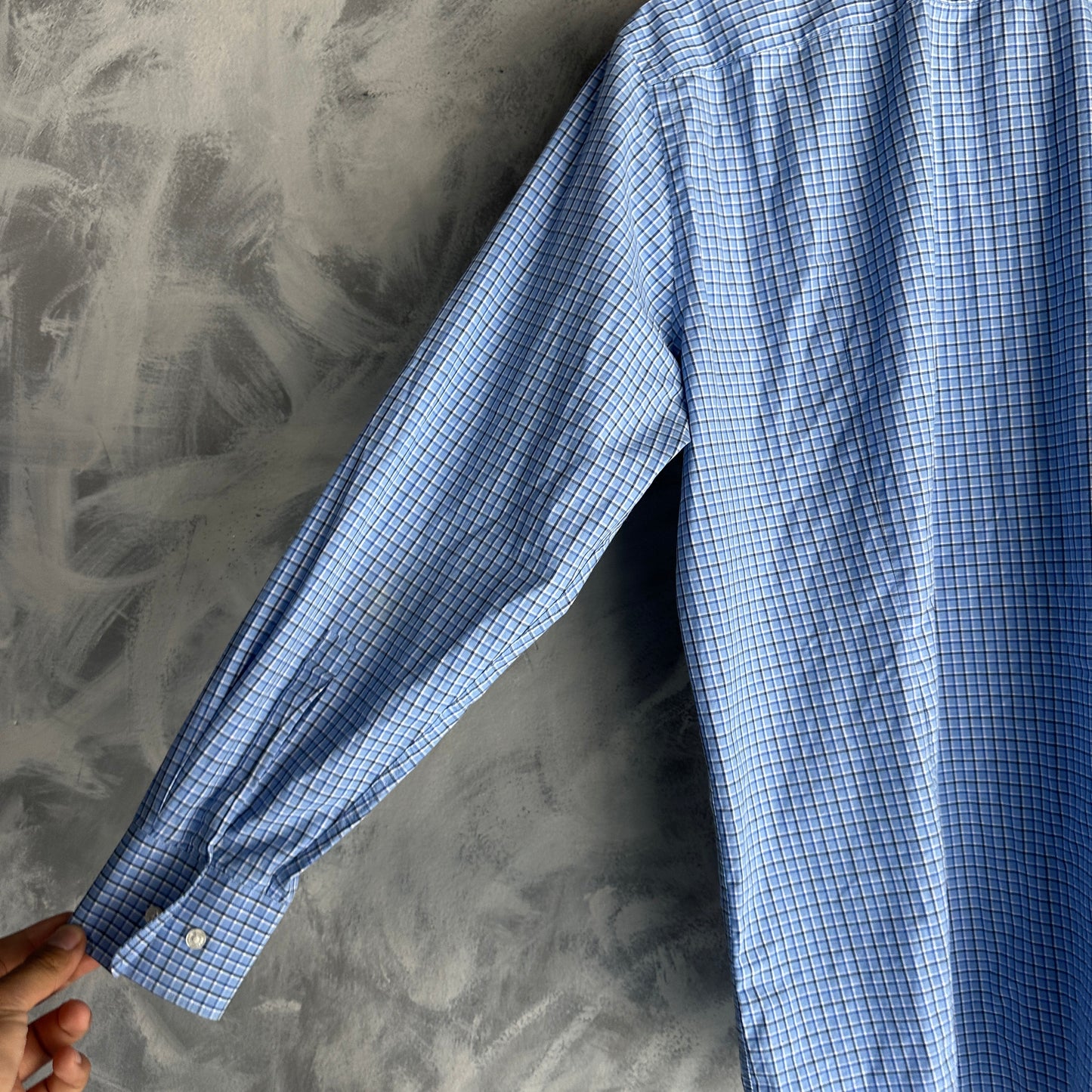 Camisa De Botones Hugo Boss De Hombre 16.5 32/33 Color Azul Blanco