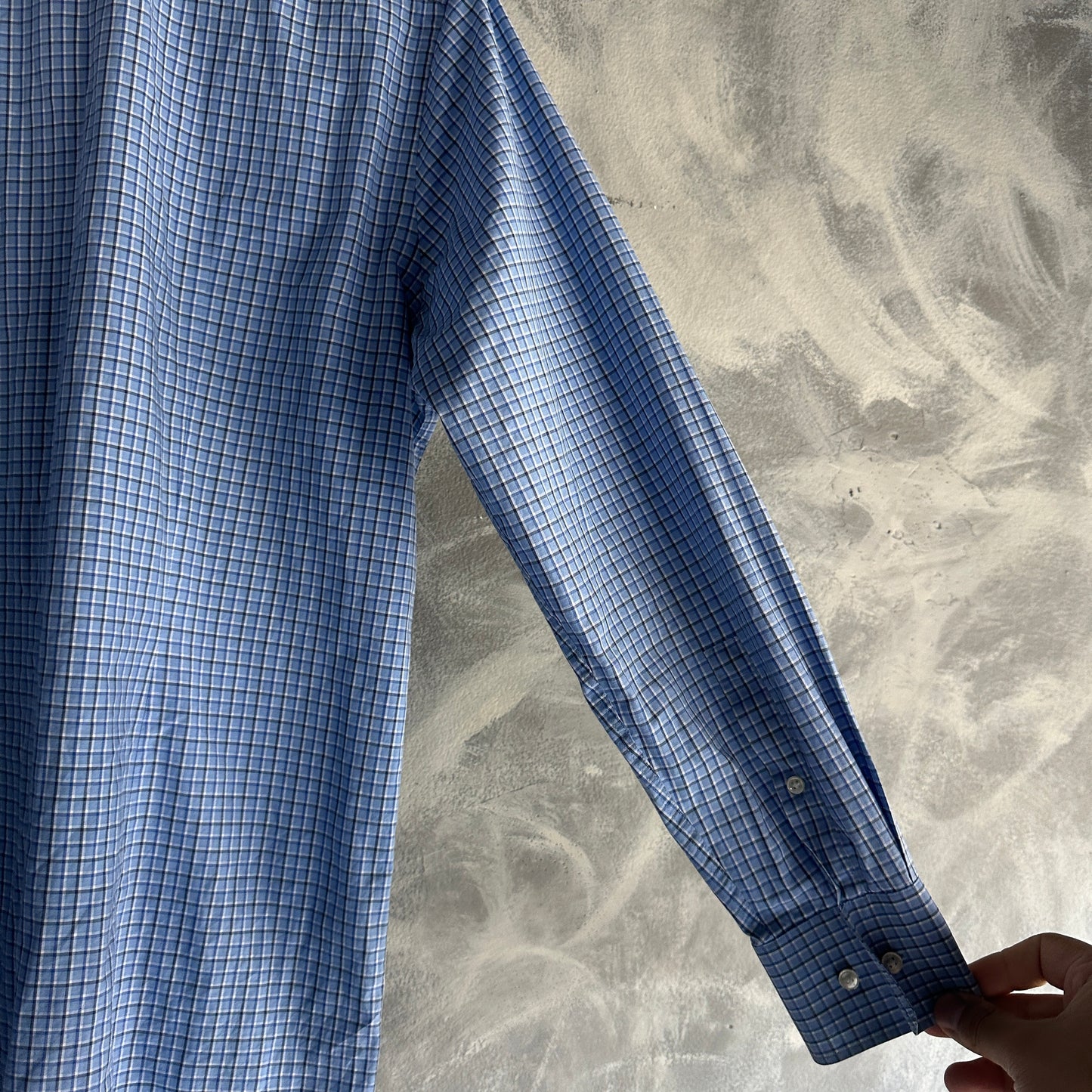Camisa De Botones Hugo Boss De Hombre 16.5 32/33 Color Azul Blanco
