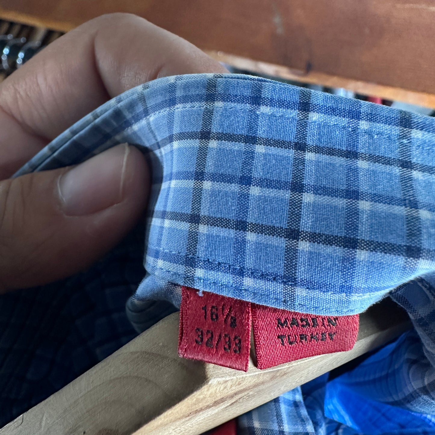 Camisa De Botones Hugo Boss De Hombre 16.5 32/33 Color Azul Blanco