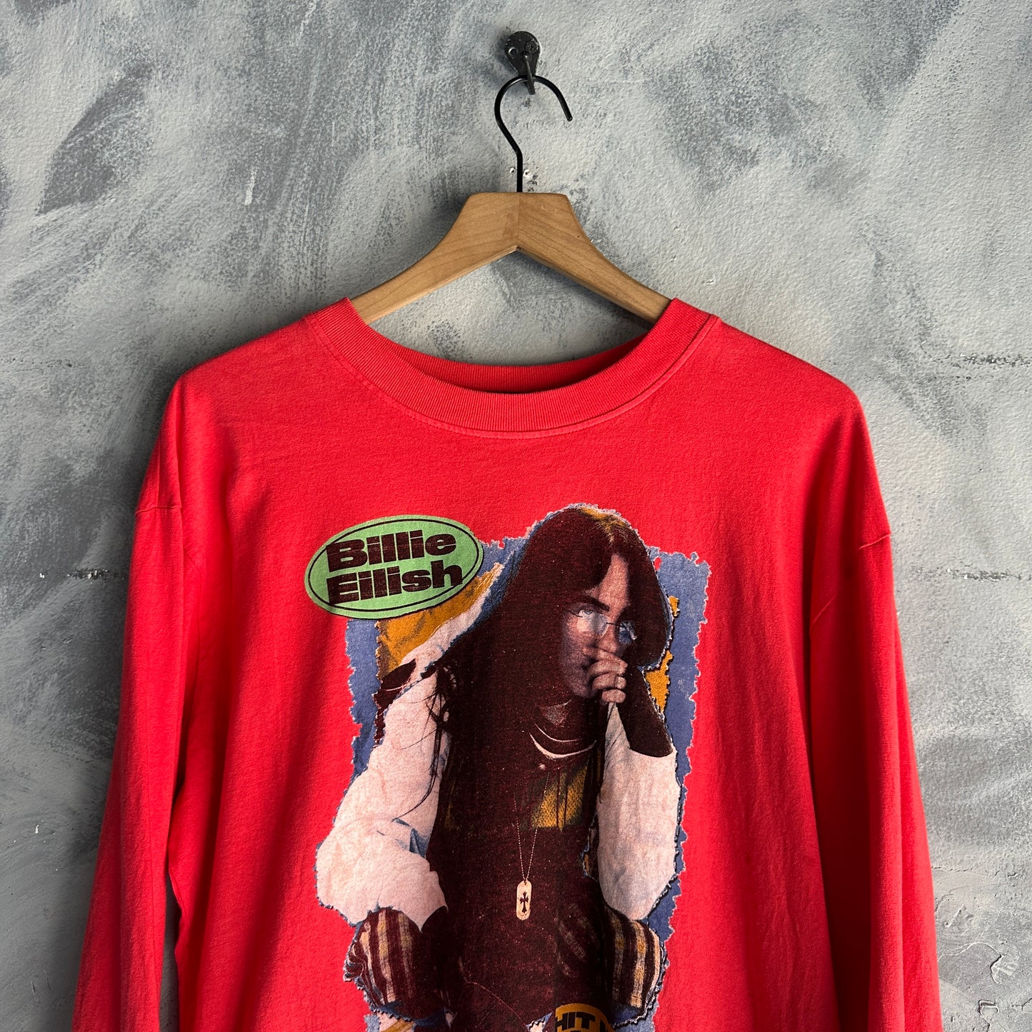 Camisa Billie Eilish Hit Me Hard and Soft De Hombre Manga Large Merch Tour
