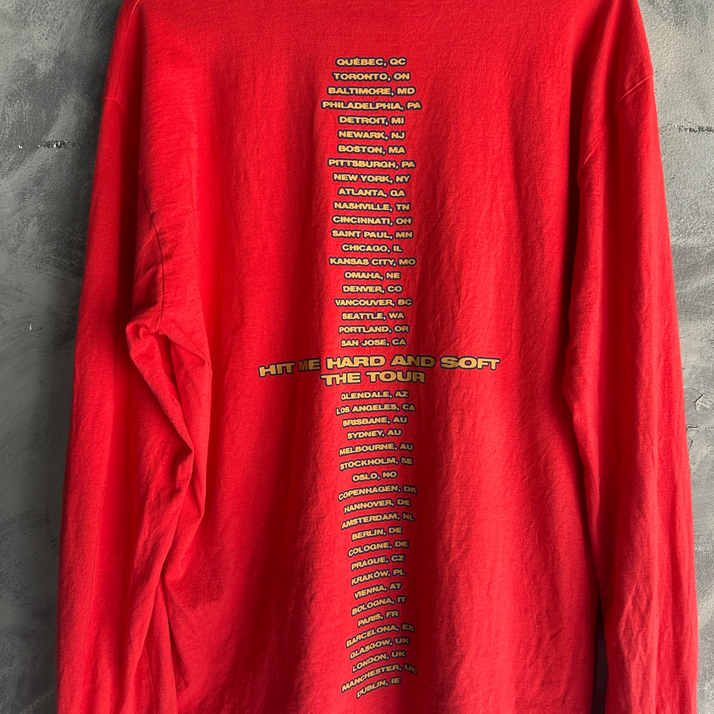 Camisa Billie Eilish Hit Me Hard and Soft De Hombre Manga Large Merch Tour