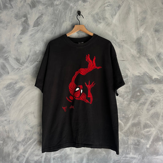 Camisa Vintage De Spiderman De Hombre Print Con Relieve