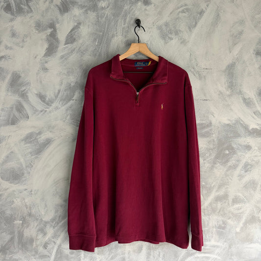 Sueter De 1/4 Polo Ralph Lauren De Hombre Vino Estate Rib