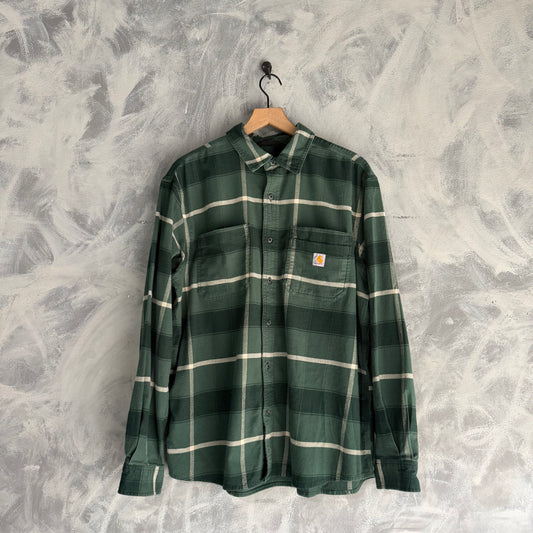 Camisa De Botones Tipo Franela Carharrt De Hombre Color Manga Larga