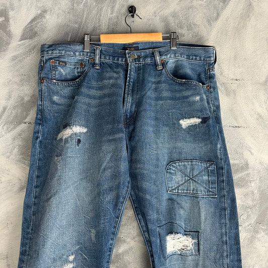 Pantalon Vintage Polo Ralph Lauren De Hombre Talla 38x32 Desvanecido Clasic Fit Sashiko