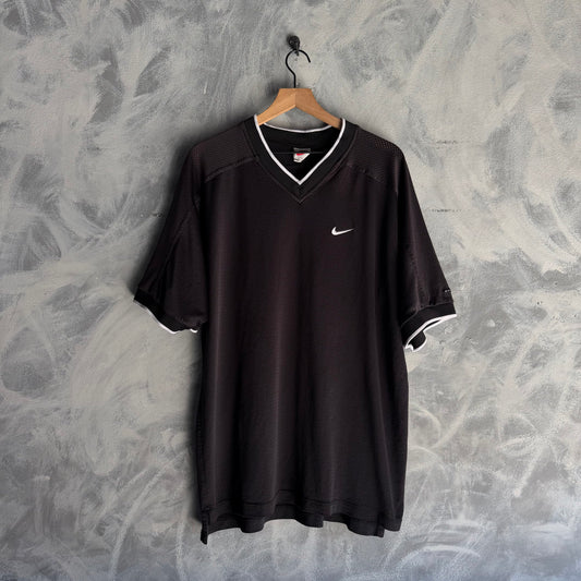 Camisa Vintage Nike De Hombre Talla L Color Negro Cuello V Deportiva 90s