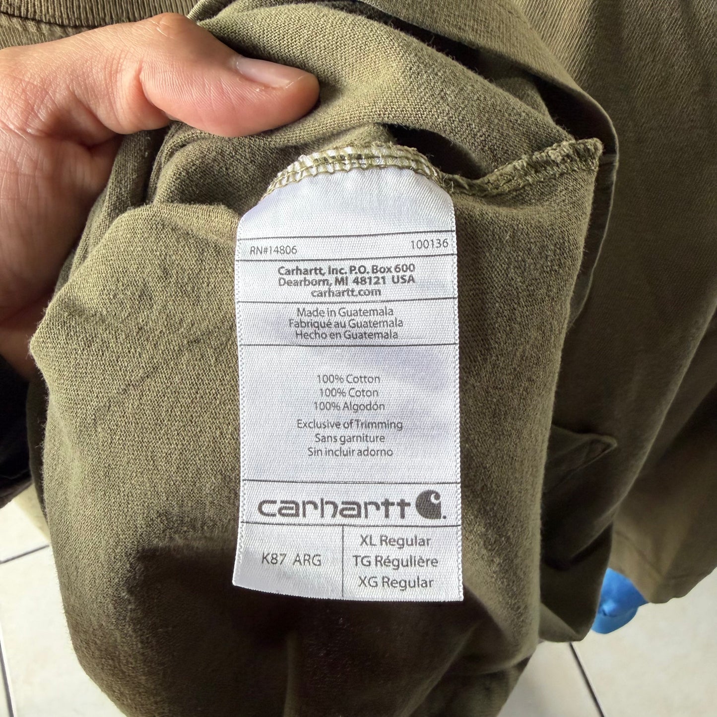 Camisa Carhartt De Hombre De Trabajo Con Bosillo
