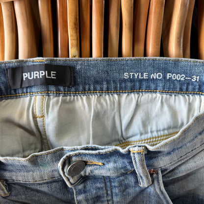 Pantalon Purple De Hombre Talla 31x32 Con Diseno de Pintura Skynny