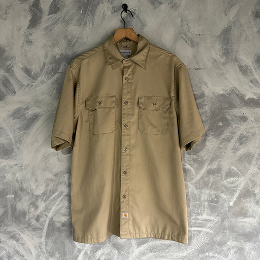Camisa De Trabajo Carhartt De Hombre Talla L Color Cafe Beige O Camel De Botones Workwear