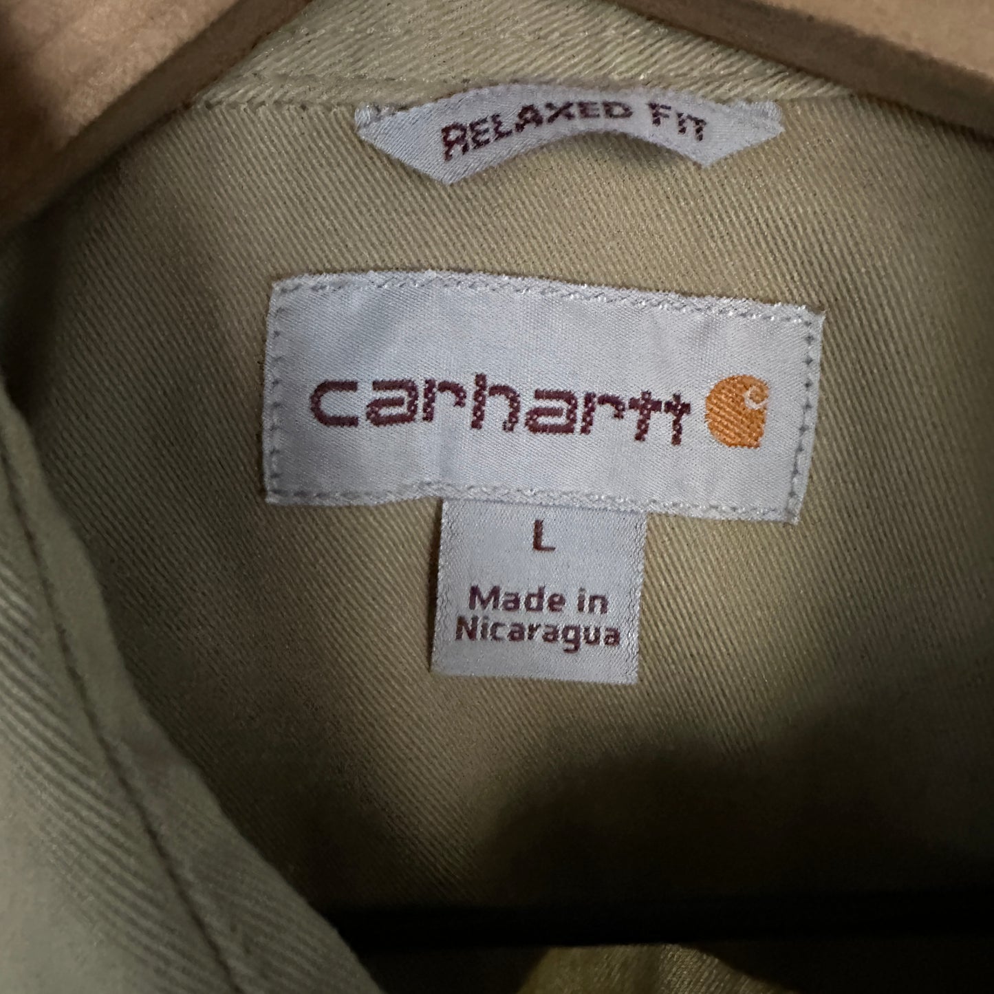 Camisa De Trabajo Carhartt De Hombre Talla L Color Cafe Beige O Camel De Botones Workwear
