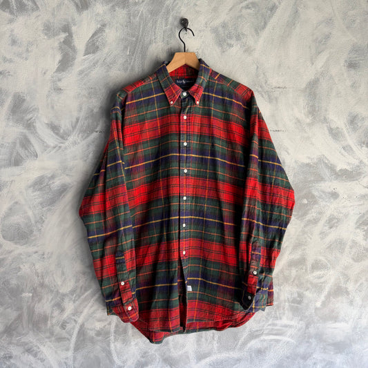 Franela Camisa de Botones Polo Ralph Lauren De Hombre De Tartan