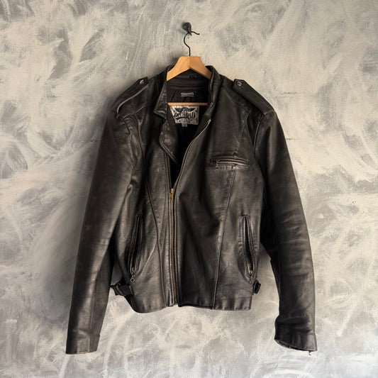 Chamarra De Piel Biker De Open Road De Hombre 40  Cuero Con forro