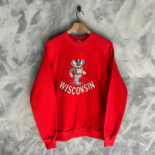 Sueter Crewneck Vintage De Wisconsin De Hombre 80s