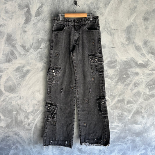Pantalon Baggy Cargo De Disenador Faitparlui Les Demons Portent De Mujer Talla 30x32