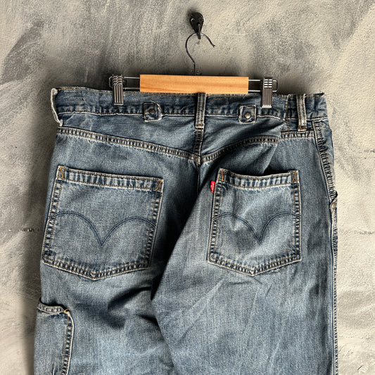 Pantalon Vintage Buckle Back Levis De Hombre Talla 36x30 Carpenter Baggy
