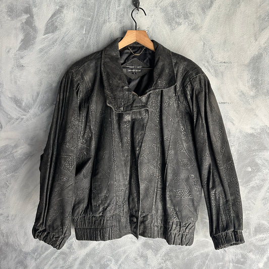 Chamarra De Piel O Cuero Vintage Pelle New York Milano De Hombre Boxy Croped