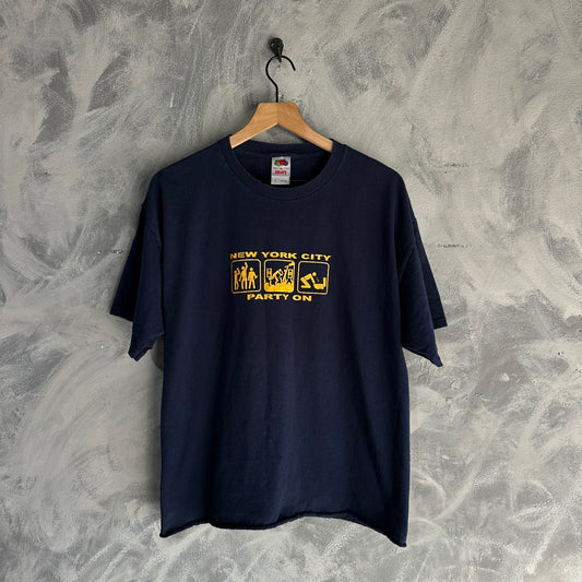 Camisa Vintage De New York City De Hombre Croped Boxy Party ON