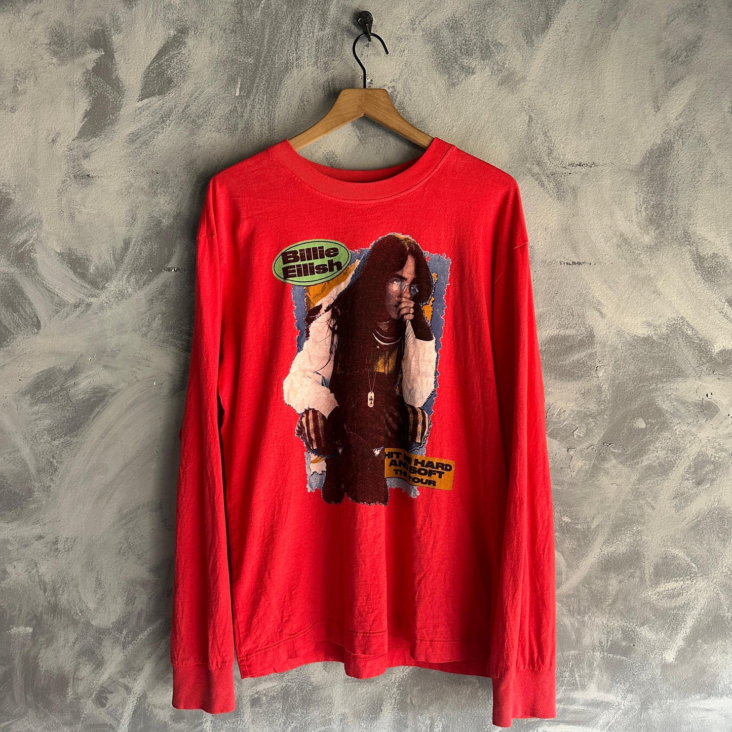 Camisa Billie Eilish Hit Me Hard and Soft De Hombre Manga Large Merch Tour