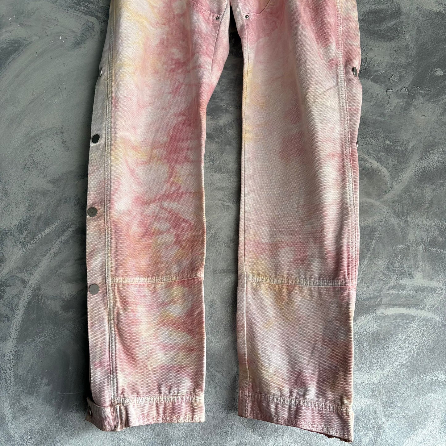 Pantalon Mnml Para Hombre Talla 36x31 Color Rosa Manchado Botones al Costado