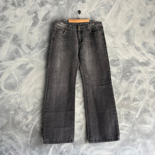 Pantalon Vintage 7 For All Mankind Para Hombre Talla 34x29 Color Negro Deslavado