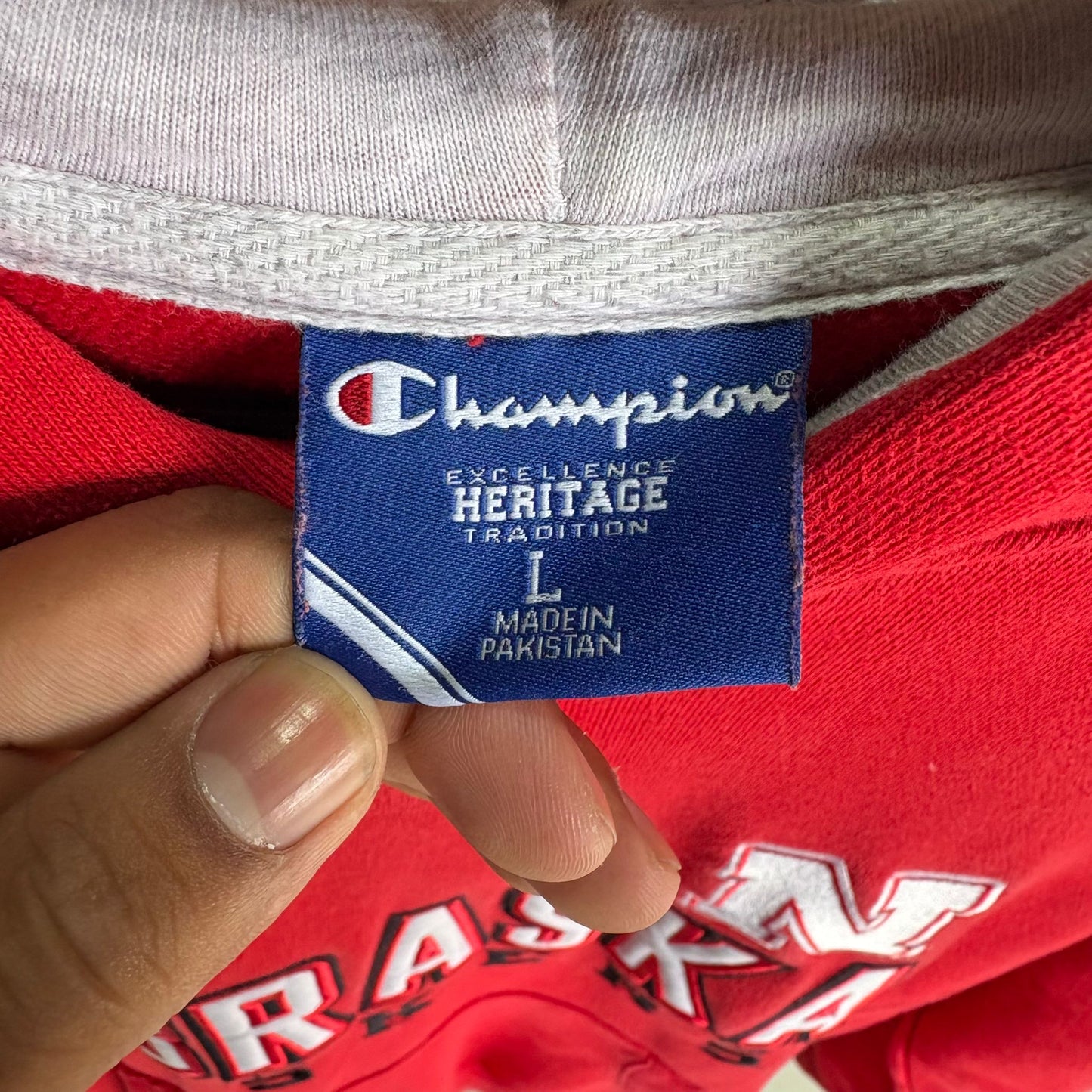 Hoodie Champion Para Hombre Talla L Color Rojo Nebraska Huskers